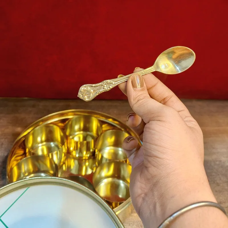 Seara Brass Masala Box with Conatiners - Eight Piece Set media 6
