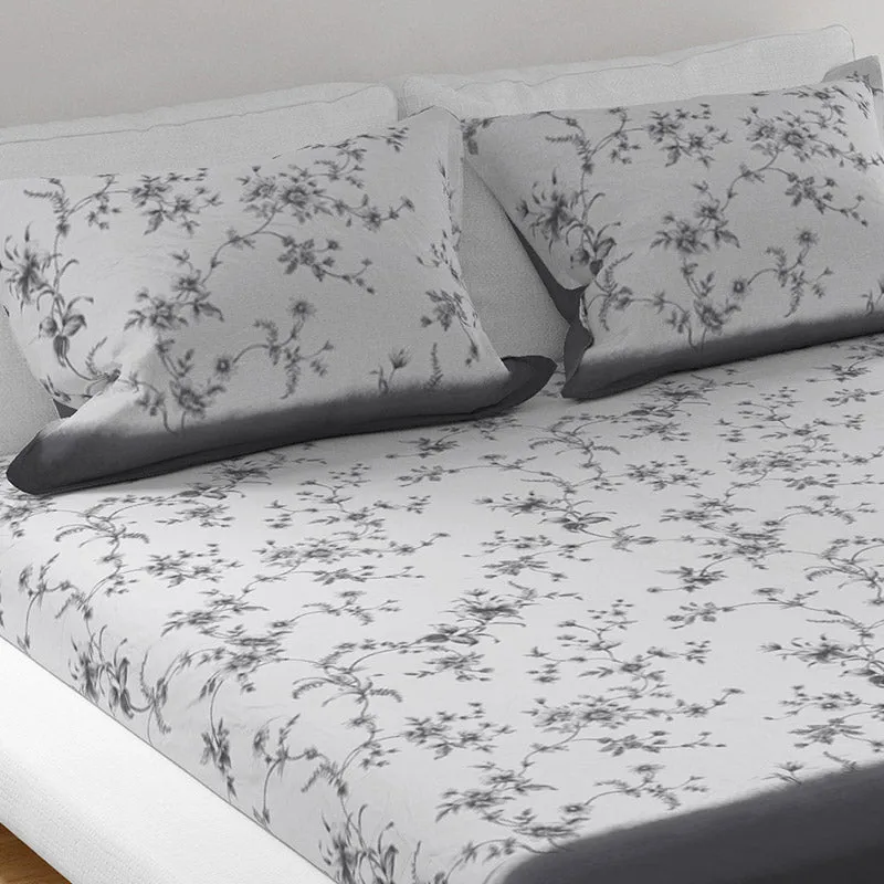 Bliss Percale Floral Cotton Bedsheet - 400 TC media 3