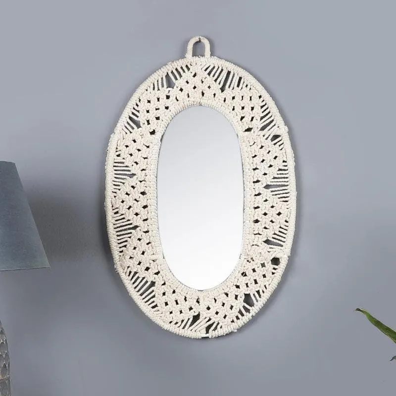 Soulfully Boho Macrame Wall Mirror media 2
