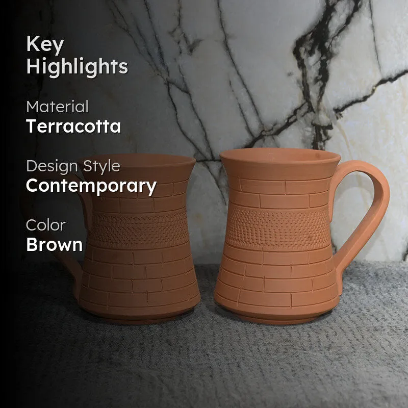 Kaivalya Terracotta Coffee Mug (250 mL Each) - Set of Two media 2