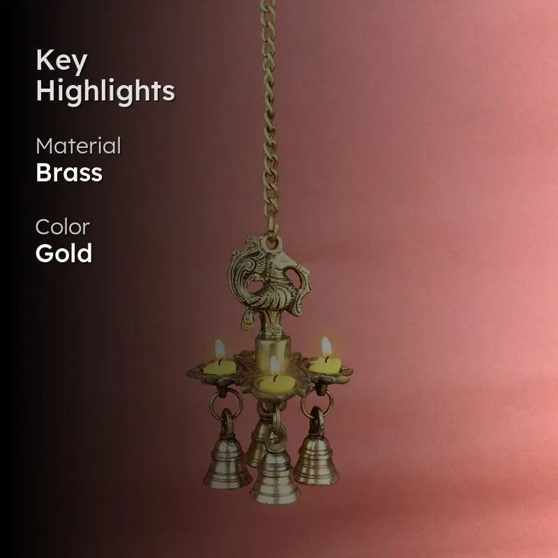 Peacock Hanging Brass Diya media 2