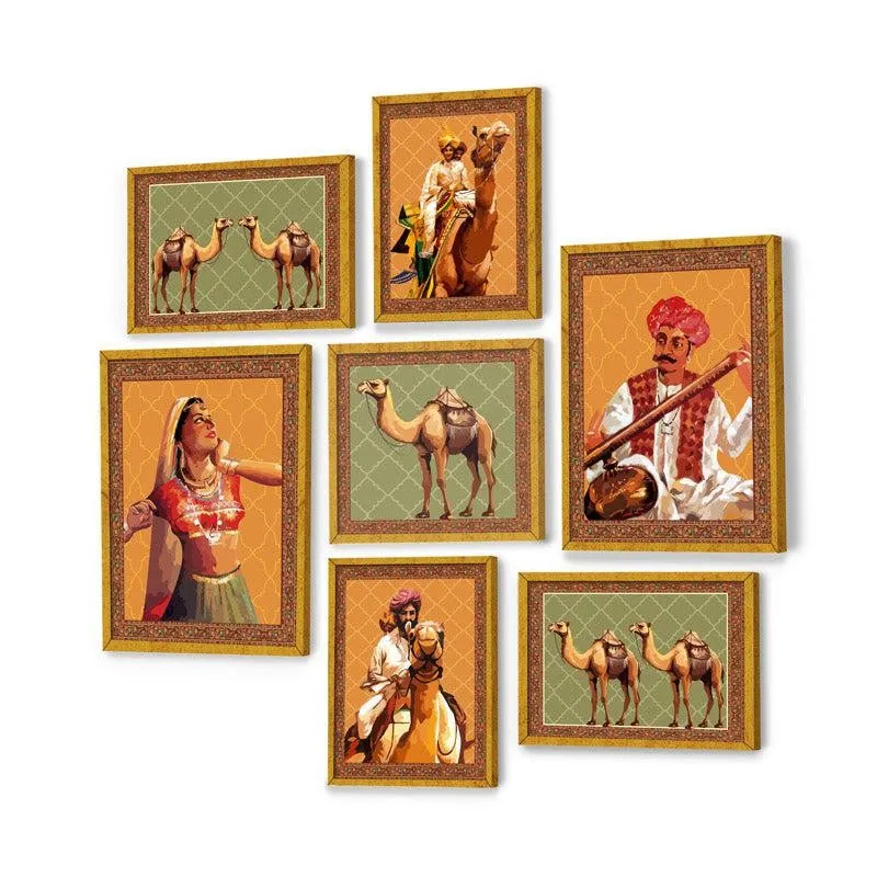 Rajasthani Muse Wall Art - Set Of Seven media 5