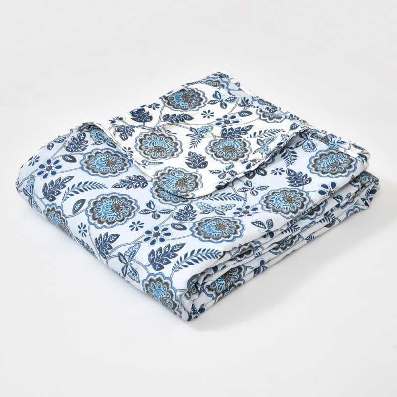 Miksha Floral Printed Blue Cotton Dohar media 5