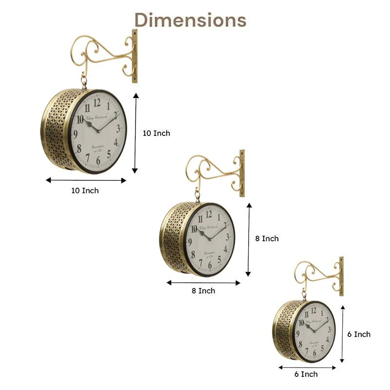 Platform Precision Double - Sided Vintage Wall Clock - Gold media 10