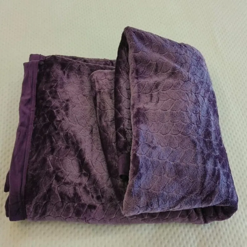 Plushyn Solid Woolen Blanket (Purple) - 300 GSM - 5