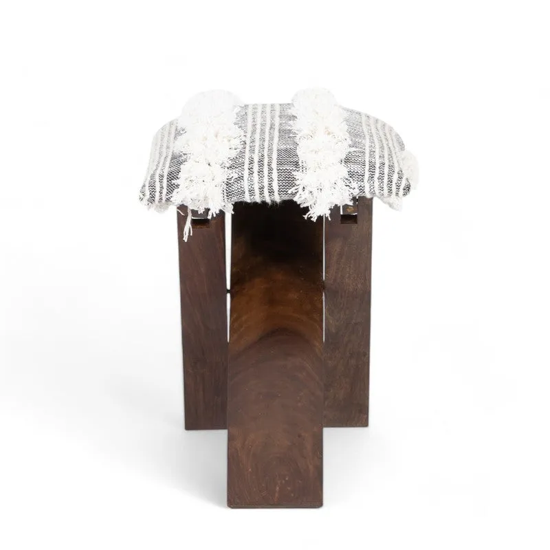 Gavro Sheesham Wooden Bench - Grey media 4