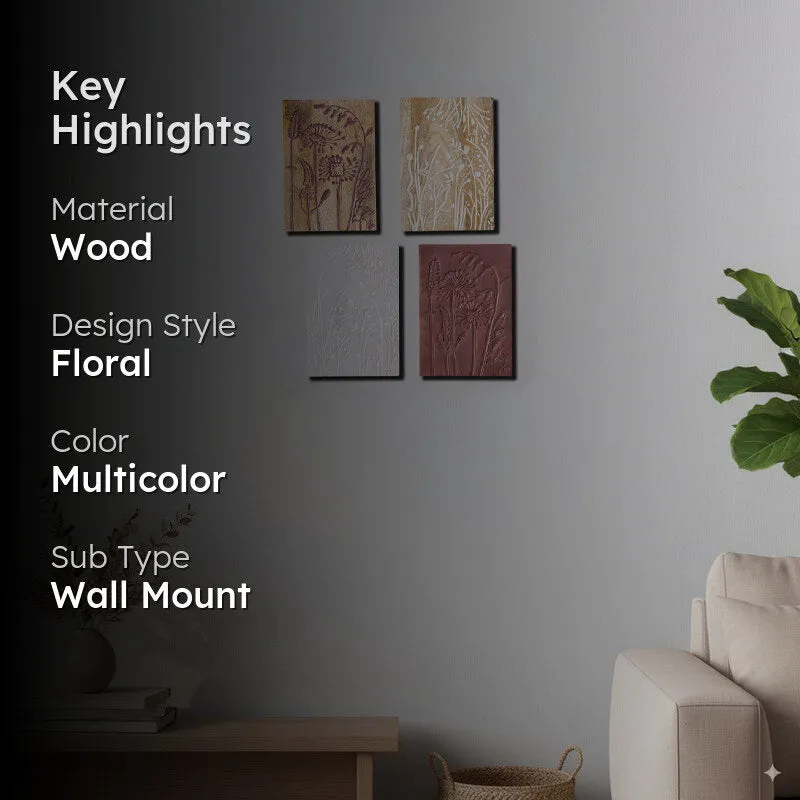 Nature's Notebook Wooden Wall Plates - Set Of Four media 2