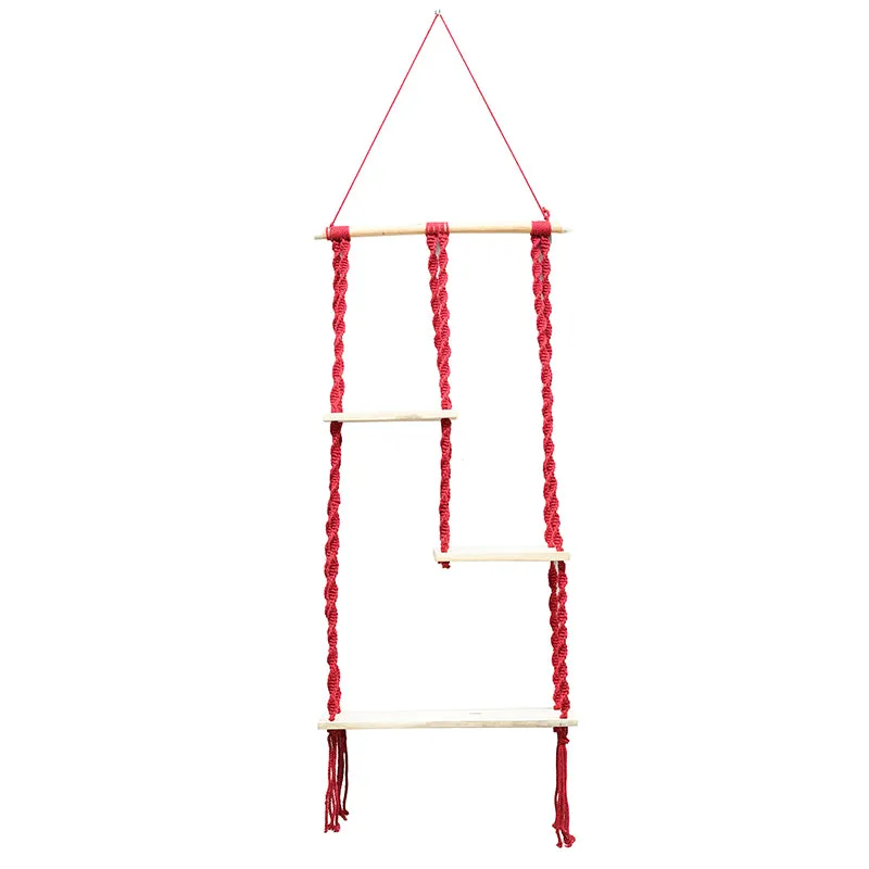 Knotra Macrame Wall Shelf - Red media 4
