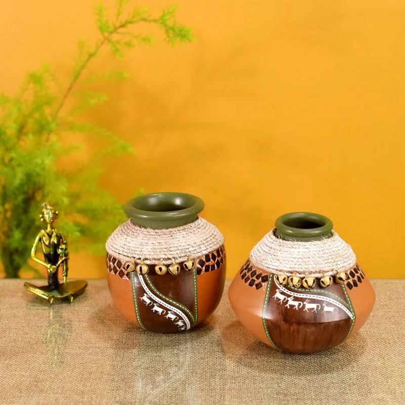 Ambra Terracotta Vase - Two Piece Set media 1