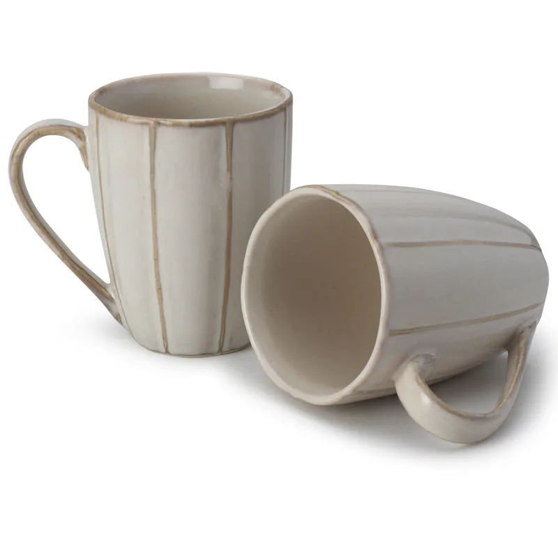 Ciro Porcelain Coffee Mug (300 mL Each/Off White) - Set of Two media 3