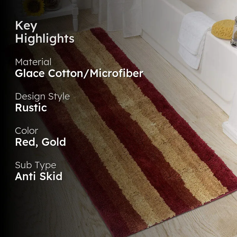 Jericho Luxe Micro Fiber Runner Rug - Red, Gold media 2