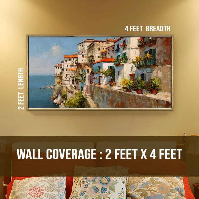 Tidal Village Canvas Wall Painting With Frame media 9