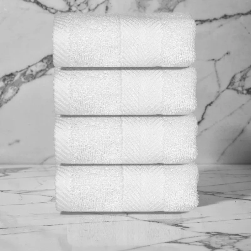 PlushAura Cotton Face Towel (White) - Set Of Four media 3