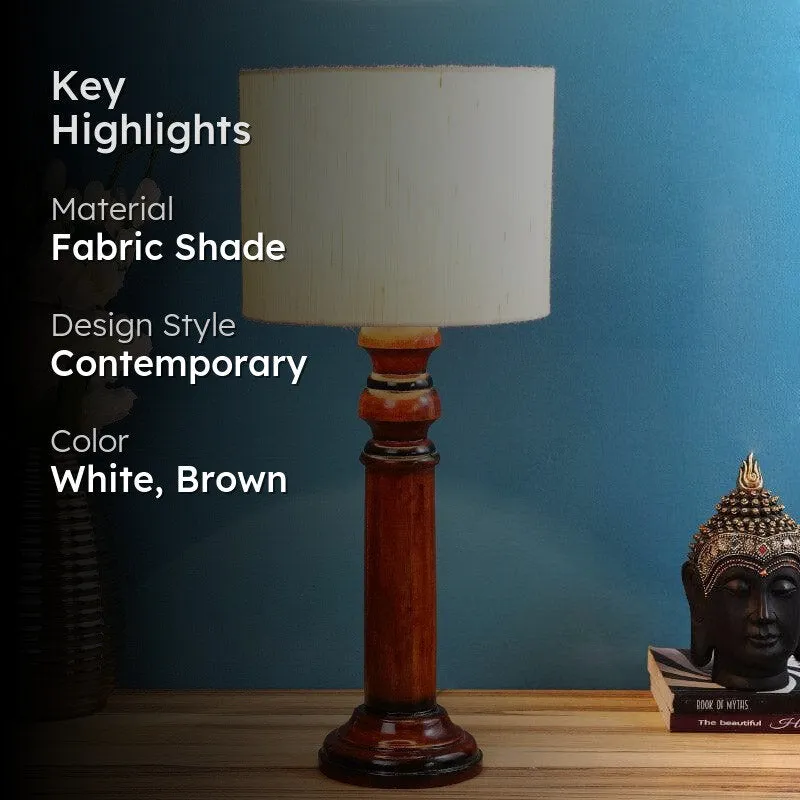 Vera Cassini Fabric Table Lamp - White,Brown media 2