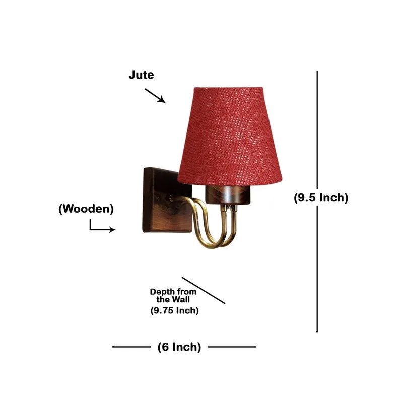 Gilded Arch Decorative Jute Wall Lamp - Red media 7