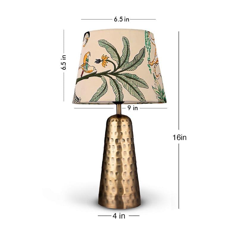 Mabel Hammered Golden Fabric Table Lamp - Multicolor media 4