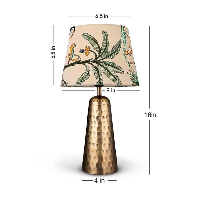 Mabel Hammered Golden Fabric Table Lamp - Multicolor media 4