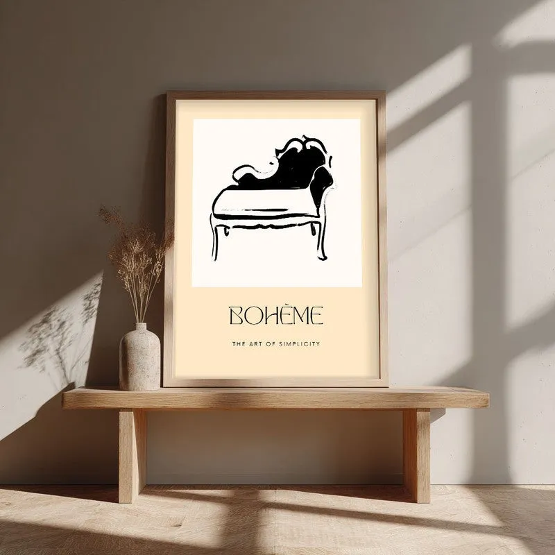 Daybed Dream Canvas Wall Painting With Brown Frame media 4