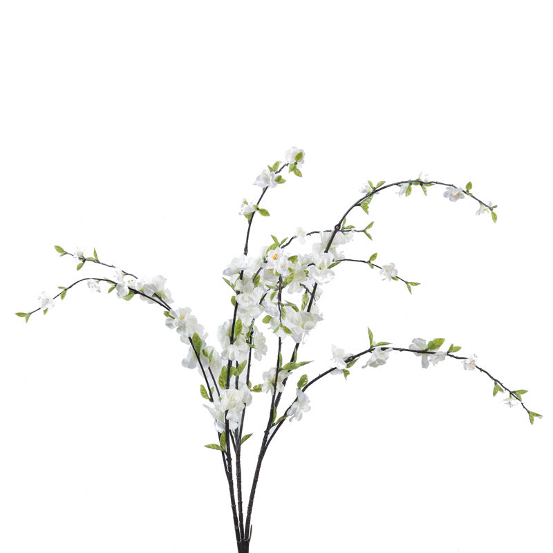Artificial Realistic Cherry Blossom Flower Stick - White media 3