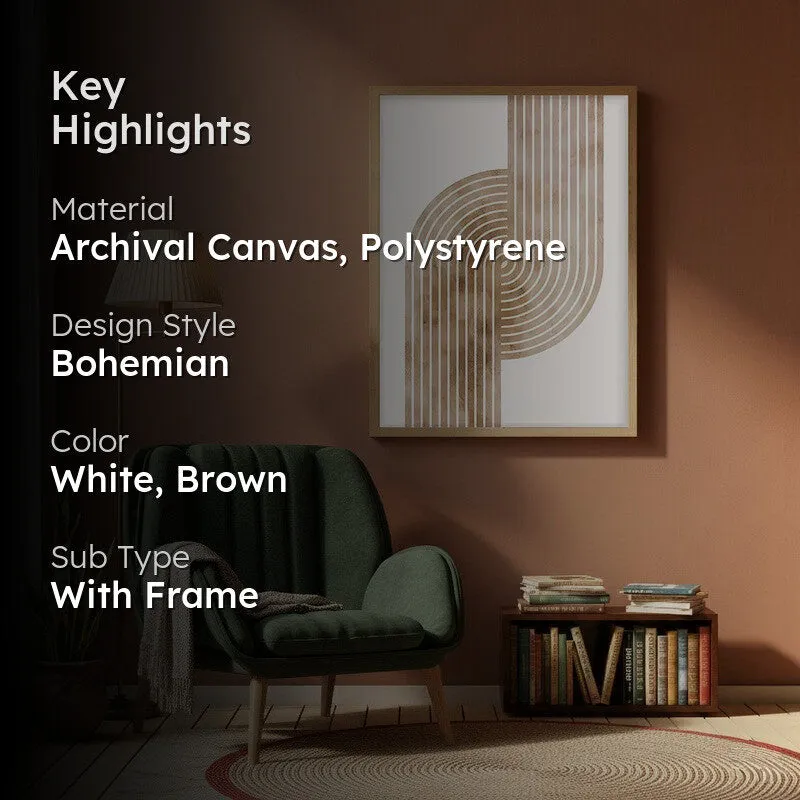 Flowing Symmetry Canvas Wall Painting With Brown Frame media 2
