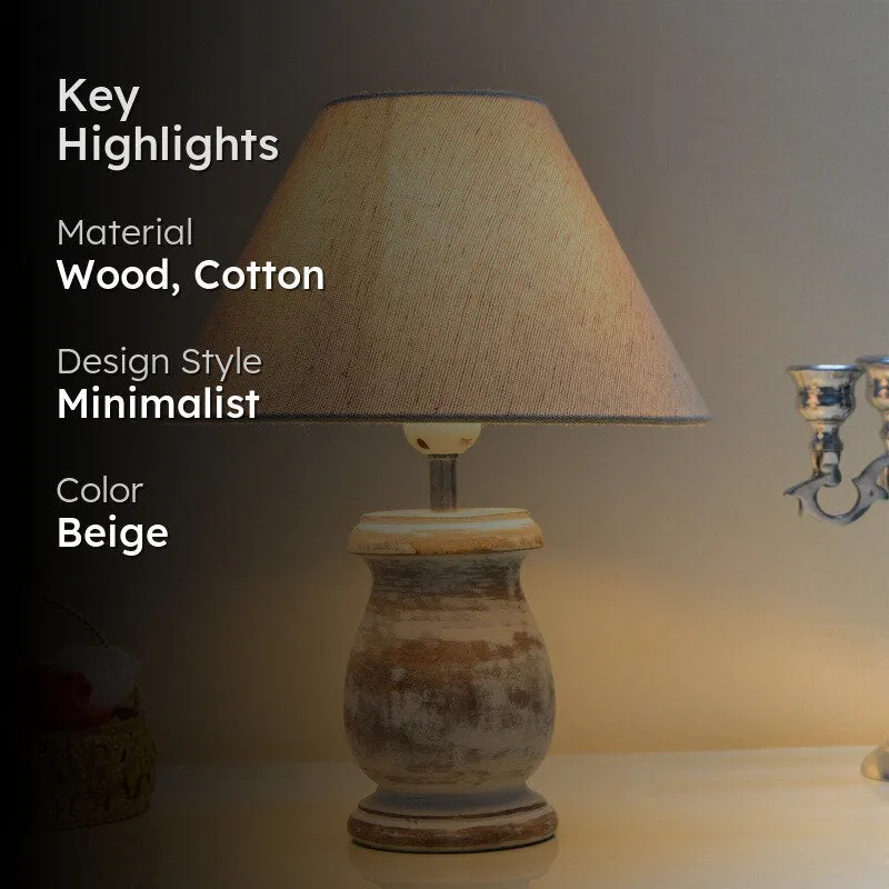 SolidGlow Wooden Table Lamp - Beige media 2