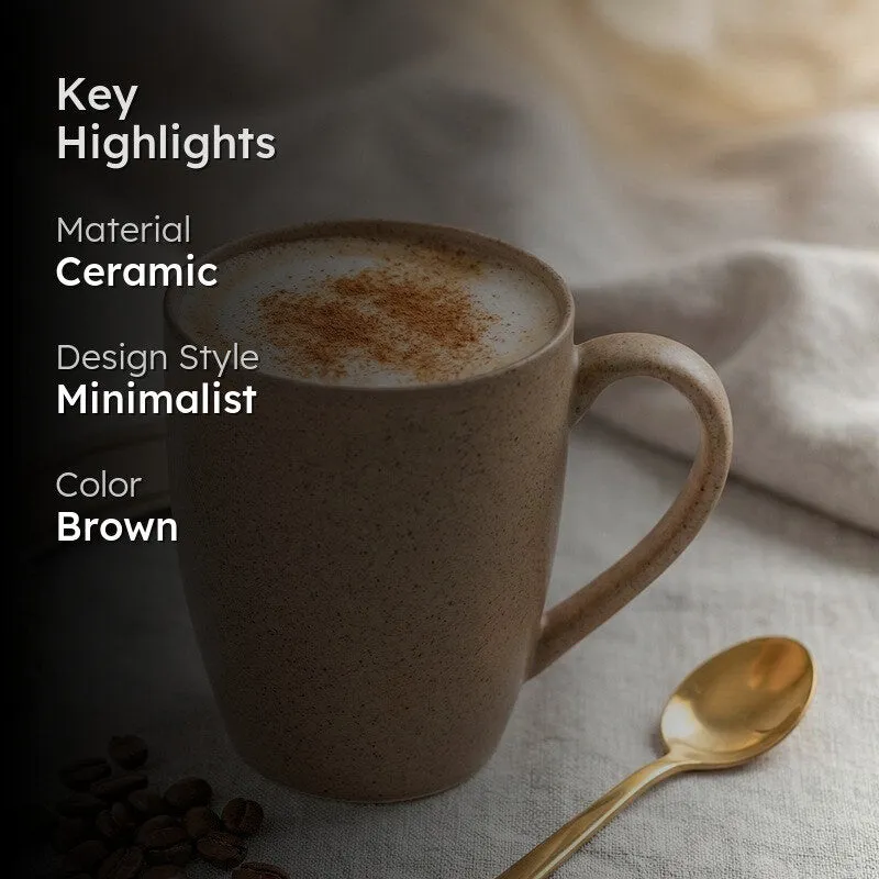 Sip & Style Ceramic Coffee Mug (Bamboo Brown) - 300 mL media 2