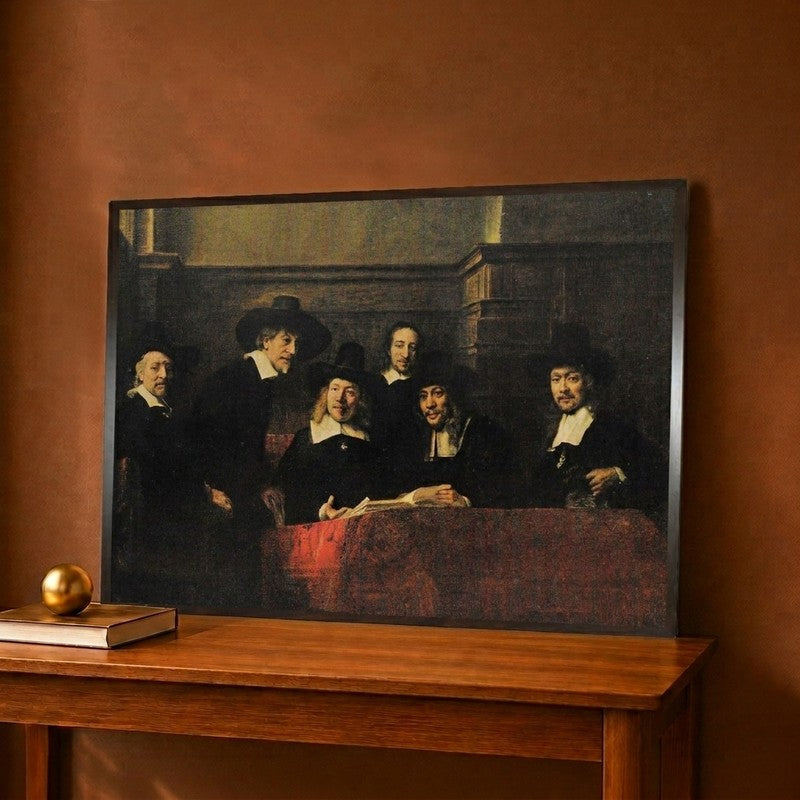 The Wardens Of The Amsterdam Drapers Guild Known As The Syndics 1662 Canvas Wall Painting - 18 x 12 Inches