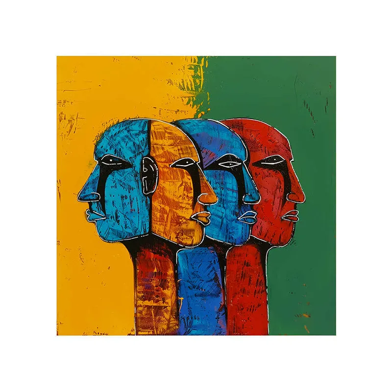 Tribal Colorful Faces Wall Painting media 5