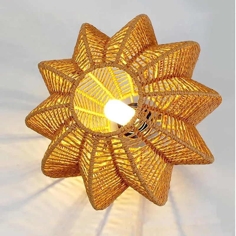 Casa Cane Raffia Round Ceiling Lamp - Beige media 5