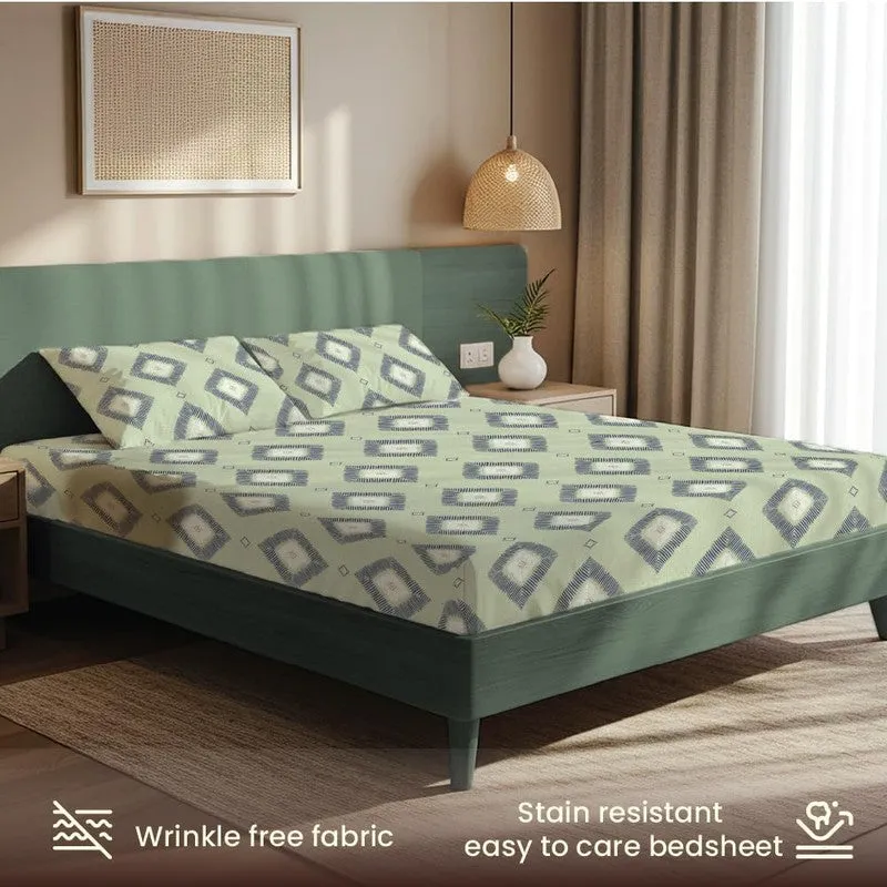 Urban Lines Geometric Cotton Bedsheets (Grey) - 200 TC media 5