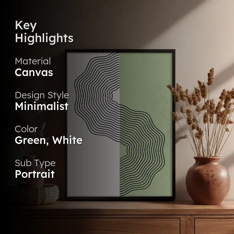 Ondas Green Wall Art - Black Frame media 2