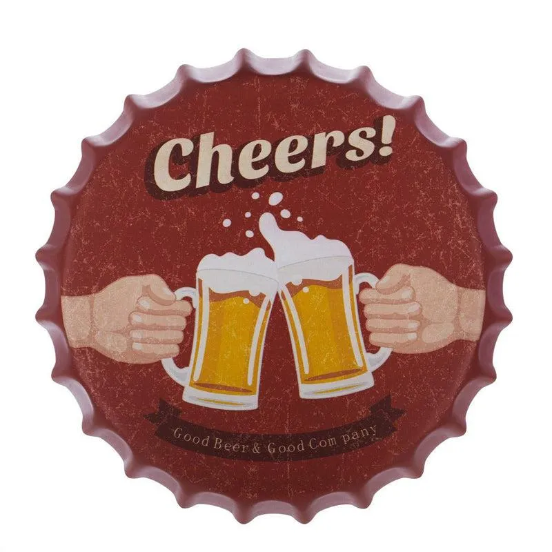 Cheers Bottle Cap Metal Wall Accent media 3