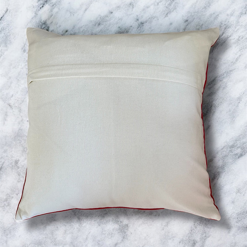 Needlecraft Embroidered Cotton Cushion Cover (Red) - Set Of Two media 5