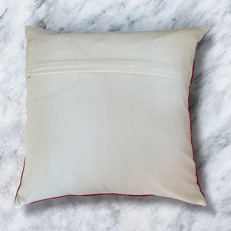 Needlecraft Embroidered Cotton Cushion Cover (Red) - Set Of Two media 5