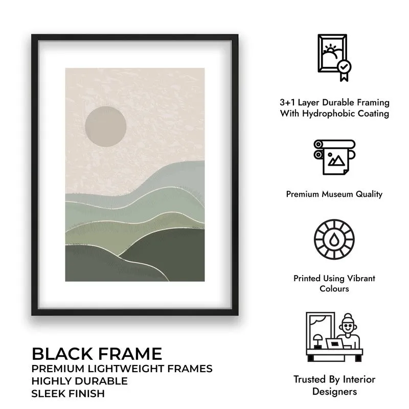 Muted Morning Canvas Wall Painting With Black Frame media 11