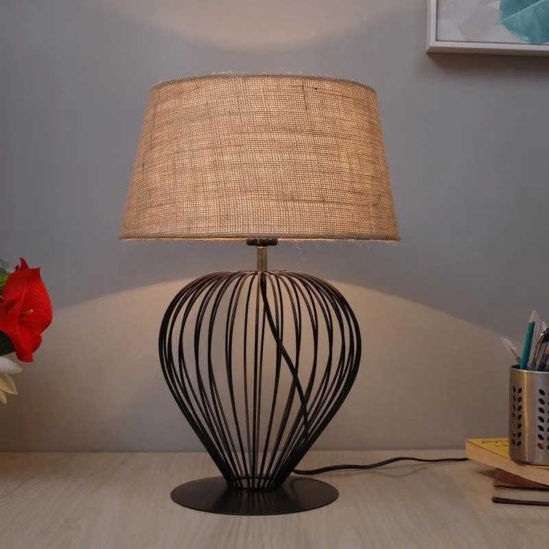 Emara Fabric Table Lamp - Beige media 1