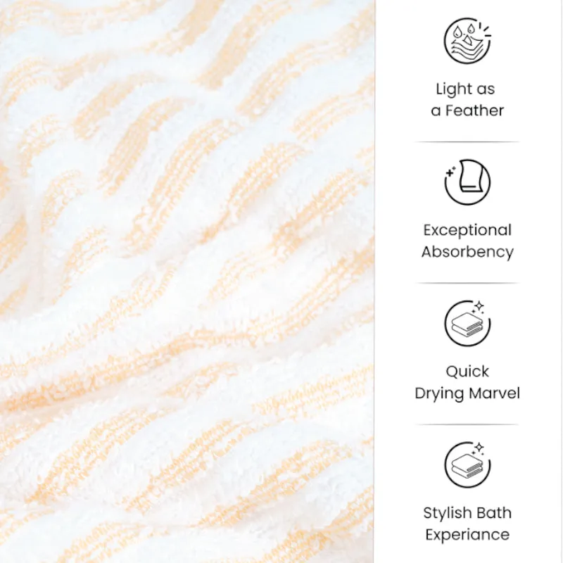 Micro Cotton LuxeDry Striped Comfort Bath Towel - Yellow & White media 7