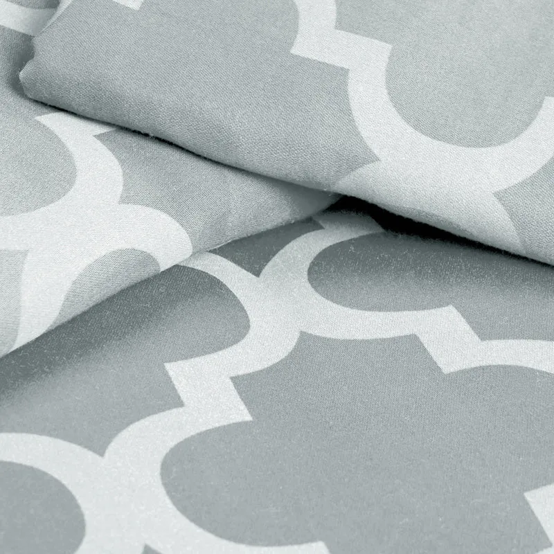 Saral Home Tangier Cotton Bedsheet (Grey) - 300 TC media 4