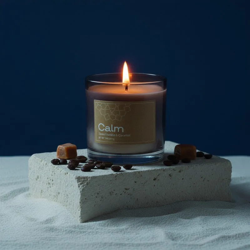Fig Living Calm Vanilla & Caramel Palm Wax Scented Candle media 3