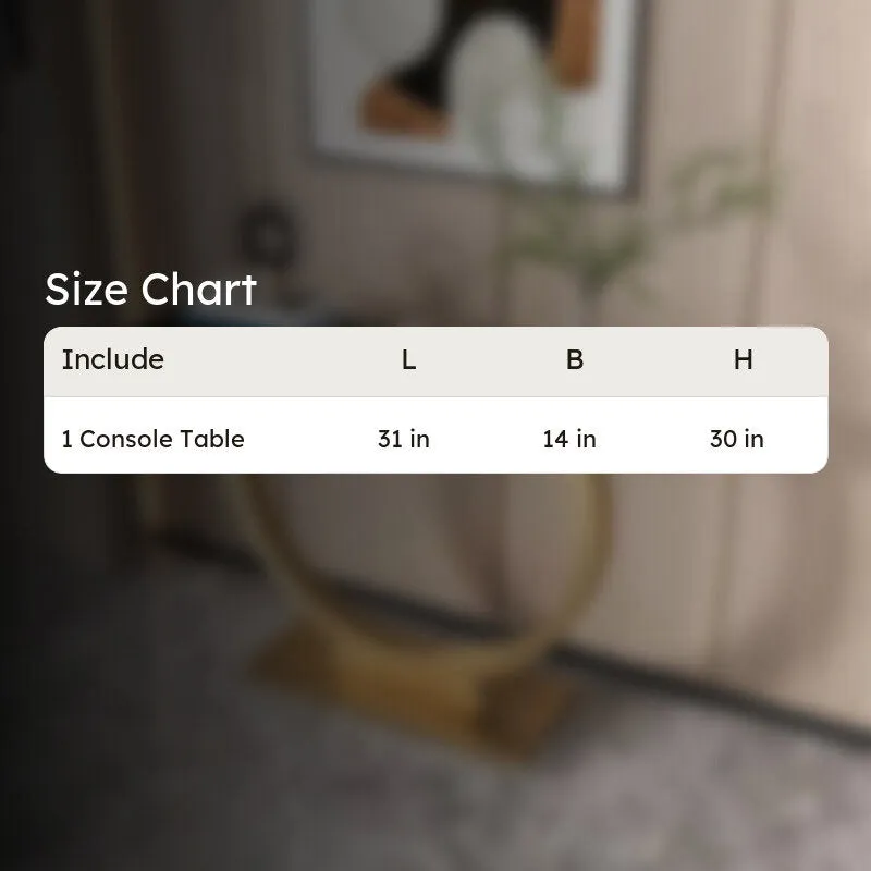 Contemporary Metal Console Table with Marble Top - Small media 5