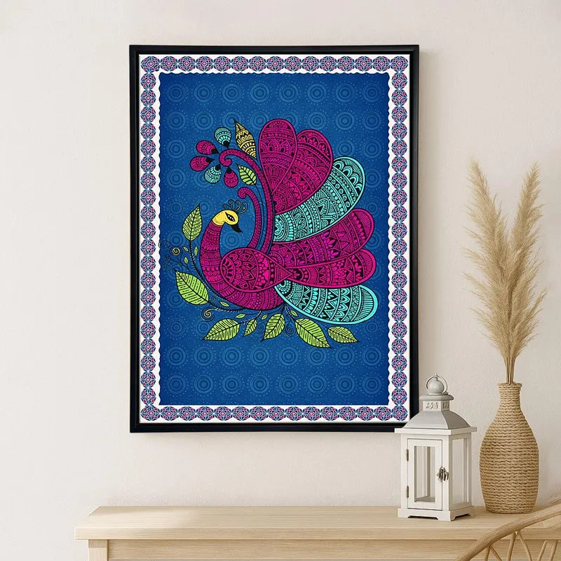 Royal Peacock Canvas Wall Painting With Frame media 4