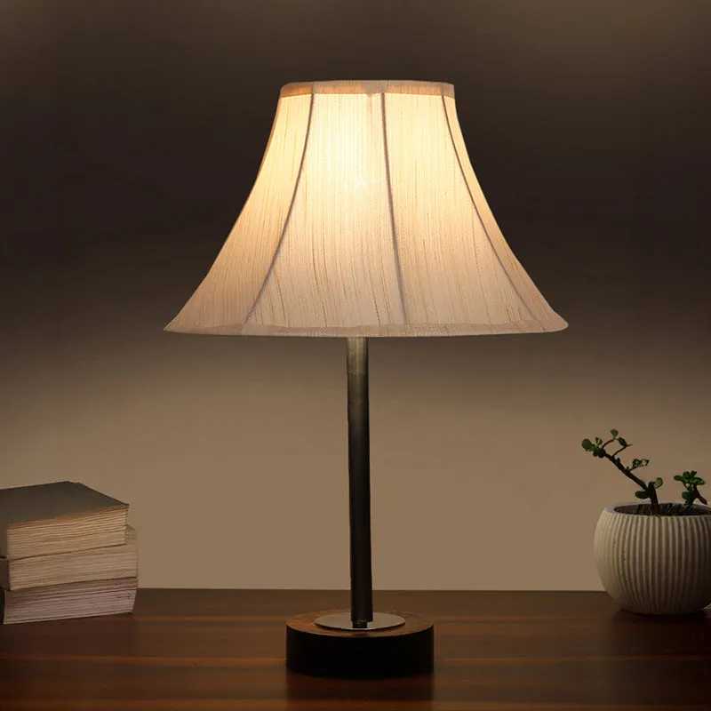 Ceylon Arc Rodin Wooden Table Lamp - OffWhite media 1
