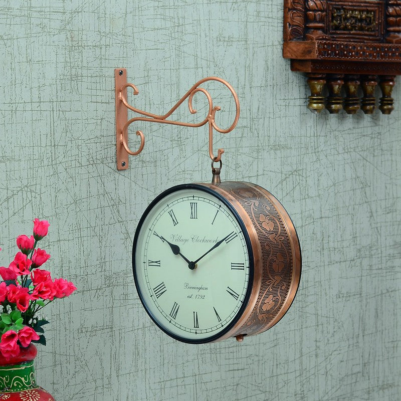 Vintage Railway Theme Metal Wall Clock