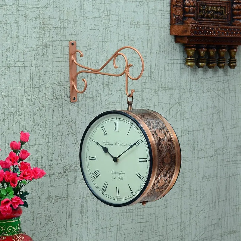 Vintage Railway Theme Metal Wall Clock media 1