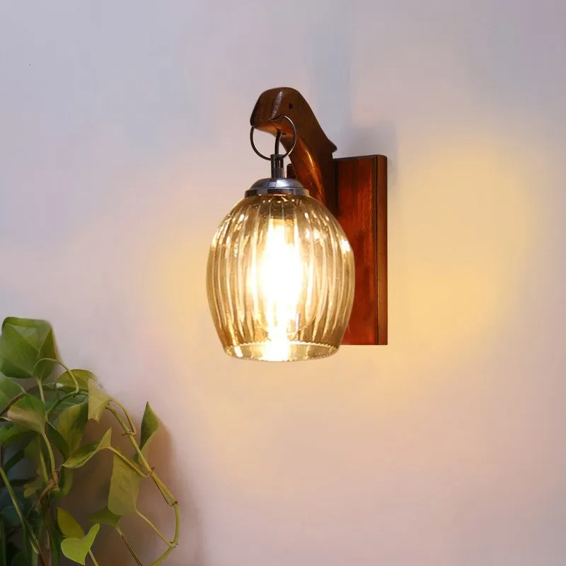 Warm Amber Decorative Glass Wall Lamp media 4