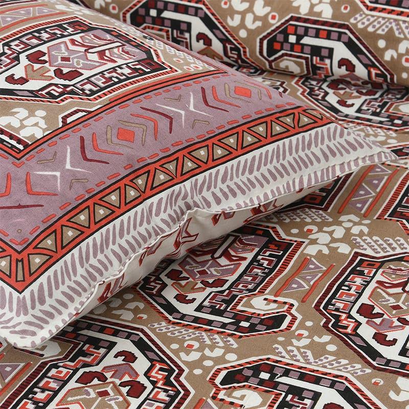Mikaya Shine Cotton Bedsheet (Red,Brown) - 180 TC media 3