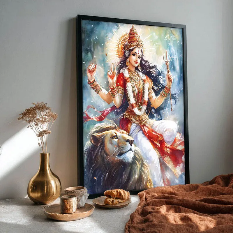 Radhe Gopalam Spiritual Archival Paper Wall Painting With Frame - Black media 4