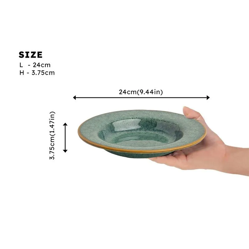Ocean Mist Ceramic Pasta Plate (Green) - Set Of Two media 8