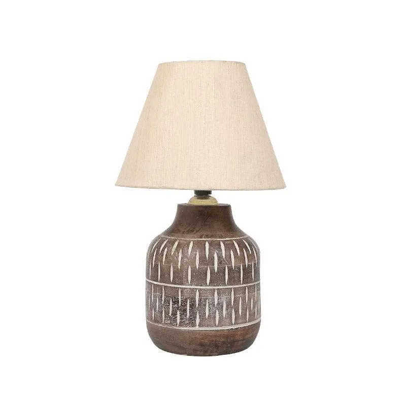Truda Dante Fabric Table Lamp - White,Brown media 4