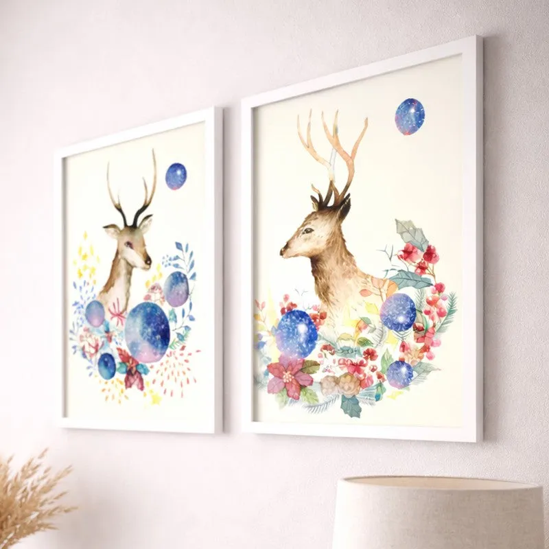 DeerMuse Paper Wall Painting With MDF Frame - Set Of Two media 4